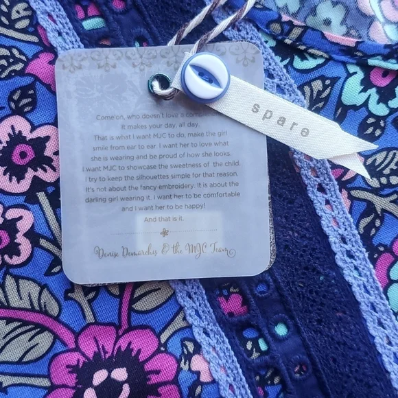 Matilda Jane Blue Jewel ToneThoughts & Dreams Floral Peasant Dress XS NWT - Picture 4 of 6